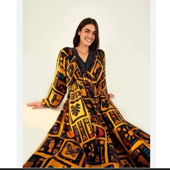 FARM RIO TROPICAL ICONS MIDI DRESS - Picture 6 of 7